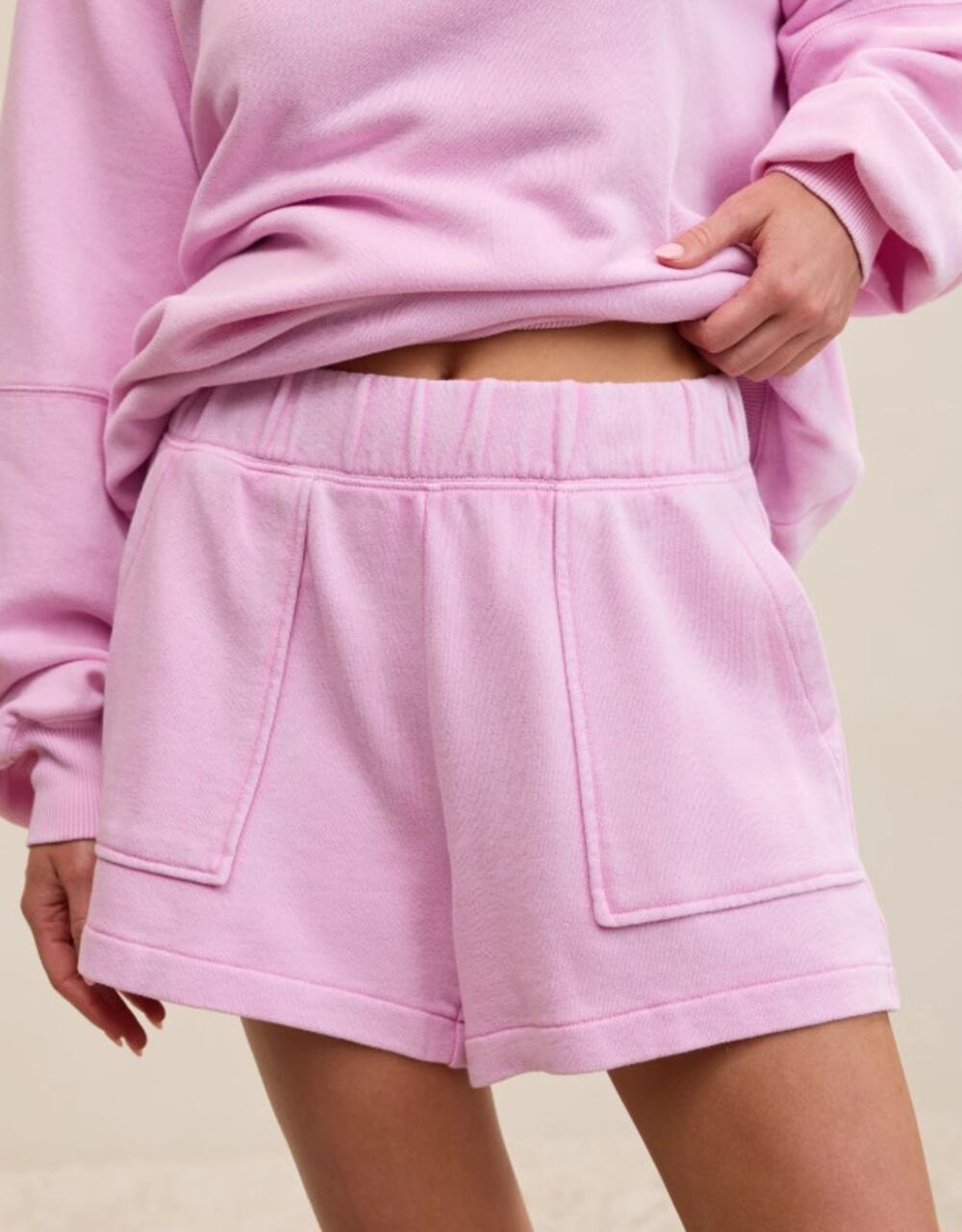 Aerie Go-To Fleece Short Pink Willow NWT Fleece Pull On Sweatshorts Women's XS